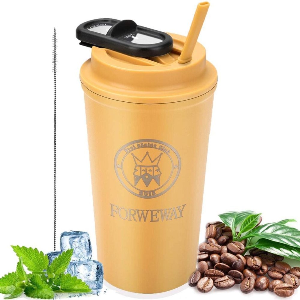 Water Bottle W/ Straw BPA Free Sports Leakproof Stainless Steel Insulated 16 OZ